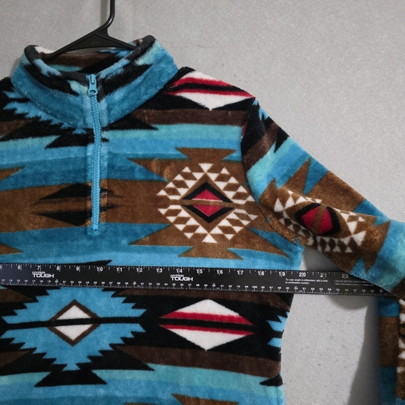 Trail Crest Womens 1/4 Zip Aztec Fleece Pullover Southwestern Size Medium - Picture 4 of 12